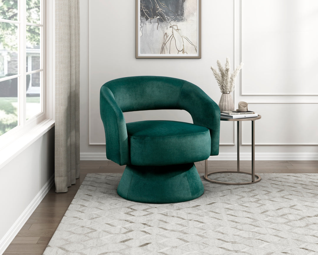 Lavon Green Velvet Swivel Chair