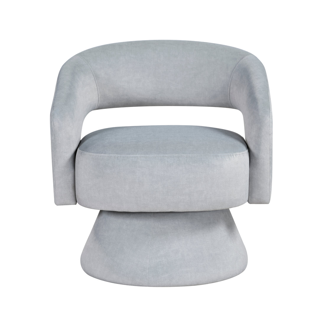 Lavon Gray Velvet Swivel Chair