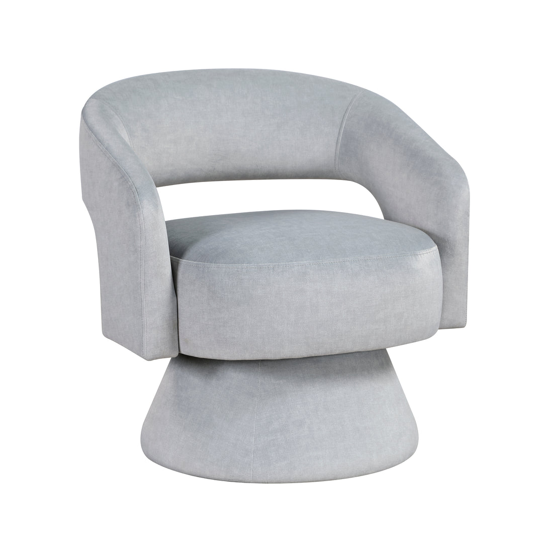 Lavon Gray Velvet Swivel Chair