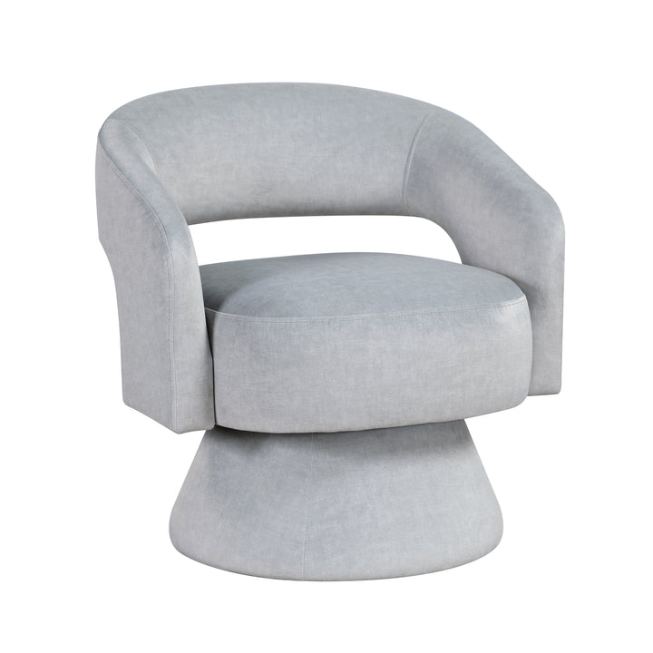 Lavon Gray Velvet Swivel Chair
