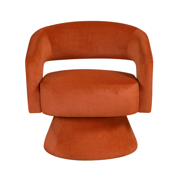 Lavon Orange Velvet Swivel Chair