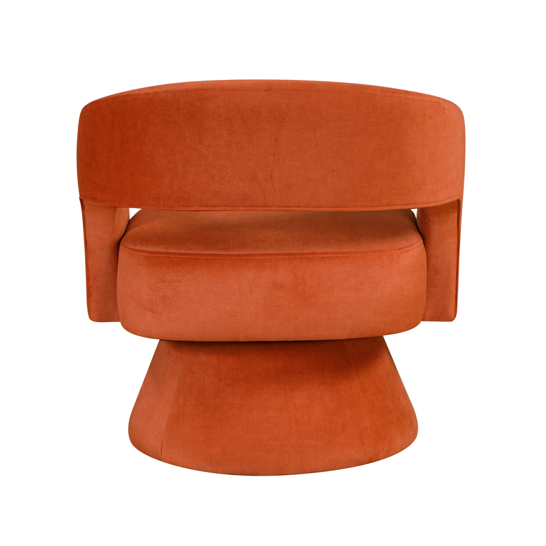 Lavon Orange Velvet Swivel Chair