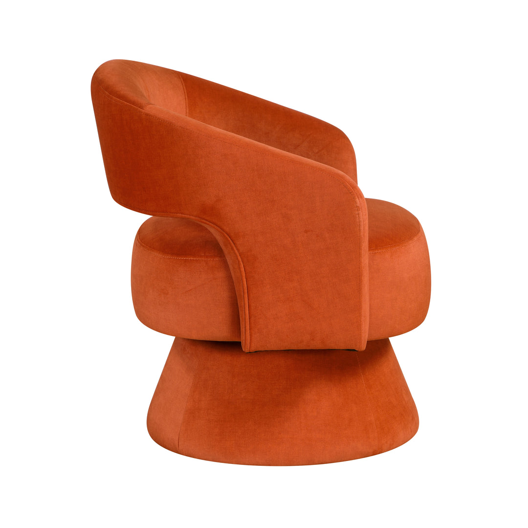 Lavon Orange Velvet Swivel Chair