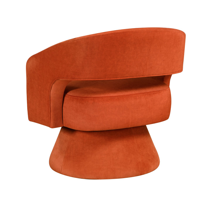 Lavon Orange Velvet Swivel Chair