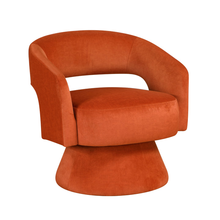 Lavon Orange Velvet Swivel Chair