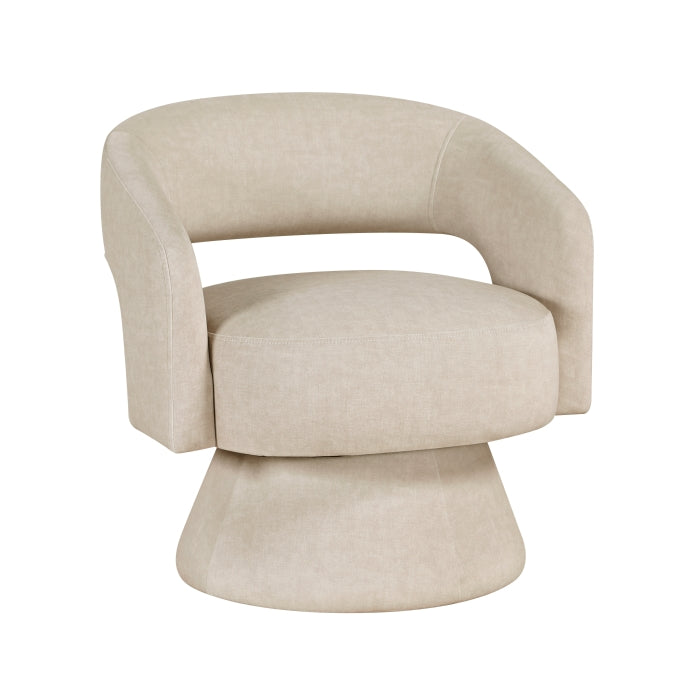 Lavon Taupe Velvet Swivel Chair