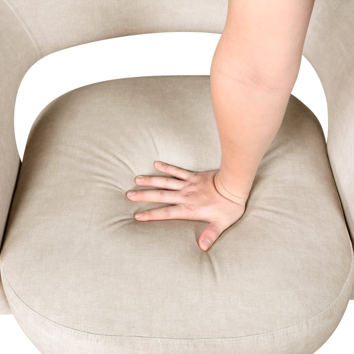 Lavon Taupe Velvet Swivel Chair