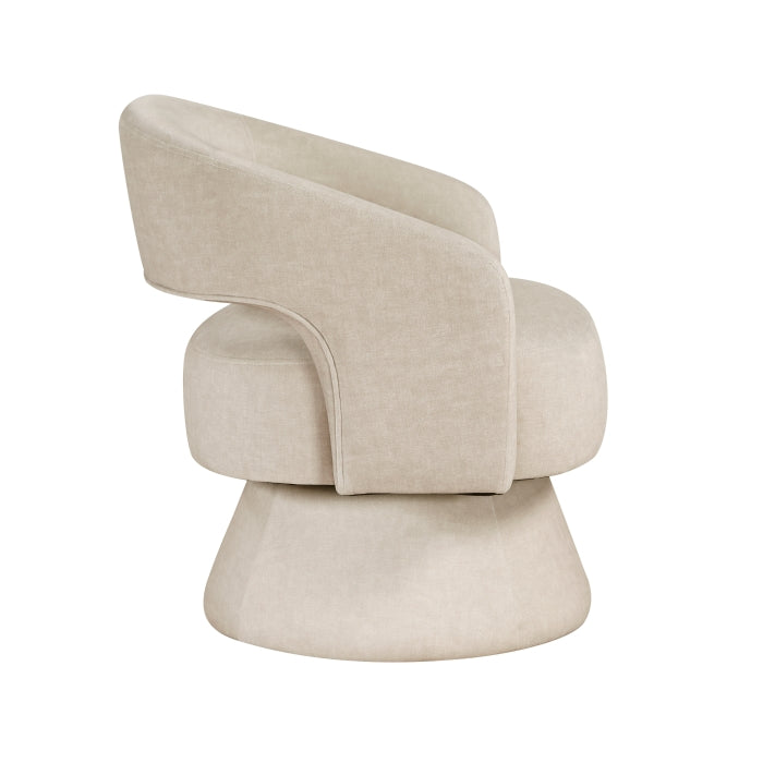 Lavon Taupe Velvet Swivel Chair
