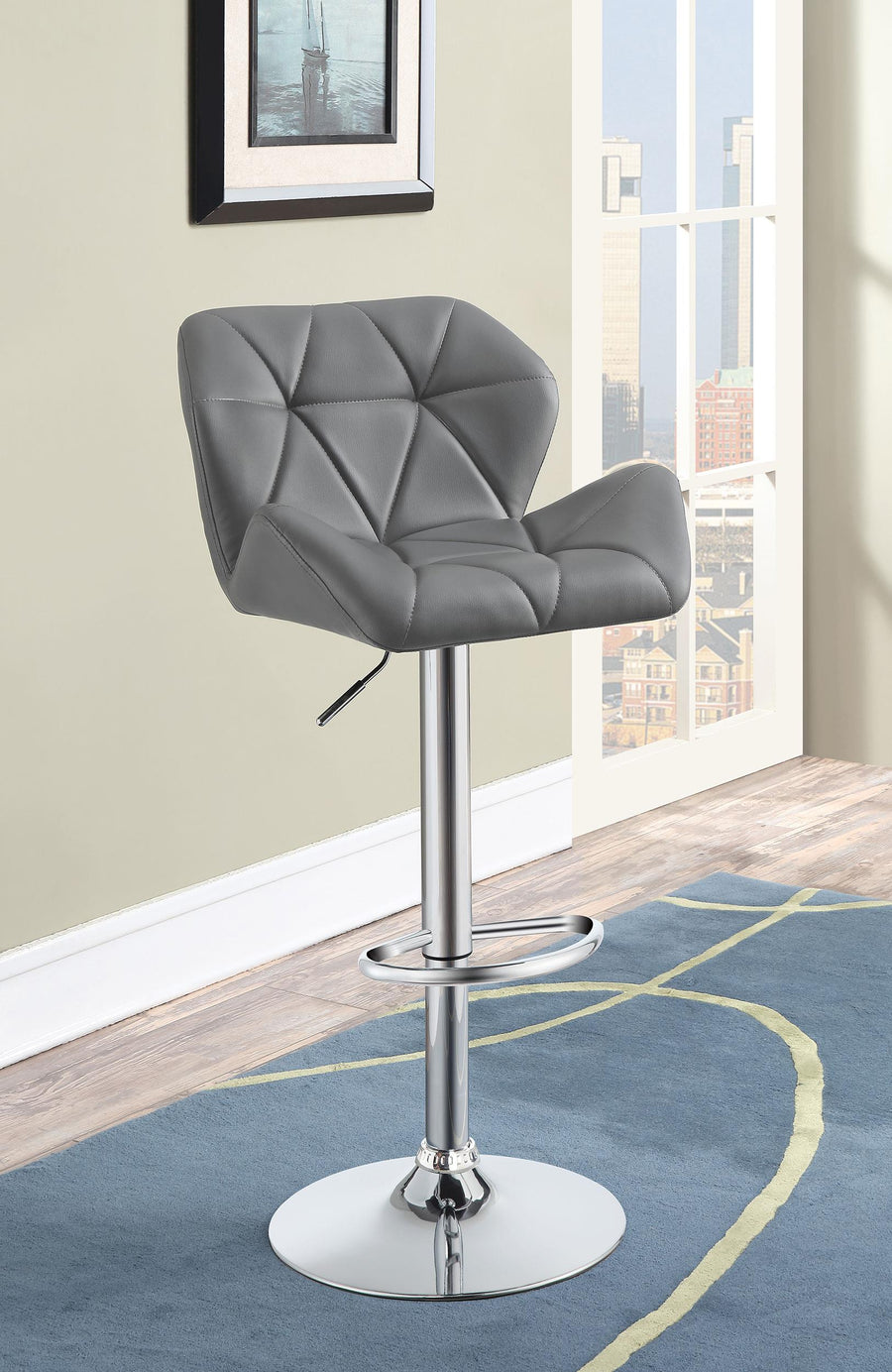 Coaster Furniture 100426 Berrington Upholstered Adjustable Bar Stool Grey