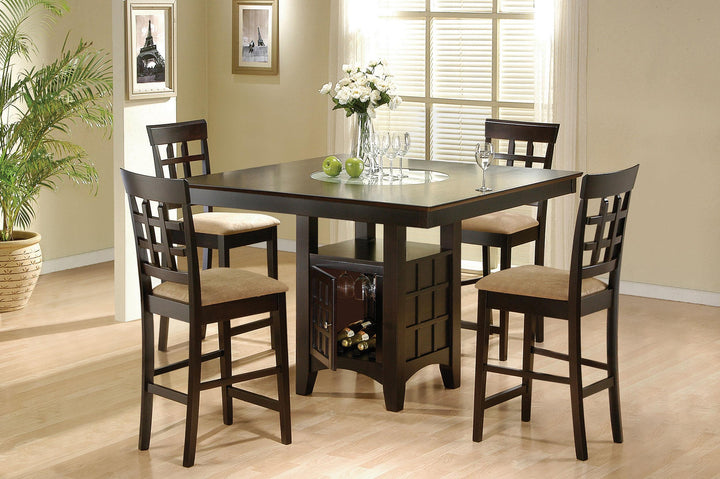 coaster-furniture-100438-s5-gabriel-5-piece-square-counter-height-dining-set-cappuccino