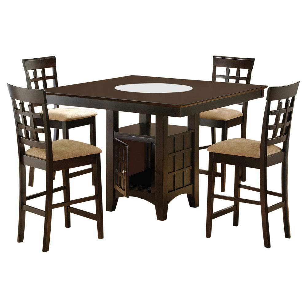 Coaster Furniture 100438-S5 Gabriel 5-Piece Square Counter Height Dining Set Cappuccino