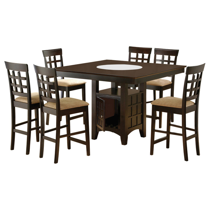 Coaster Furniture 100438-S7 Gabriel 7-Piece Square Counter Height Dining Set Cappuccino
