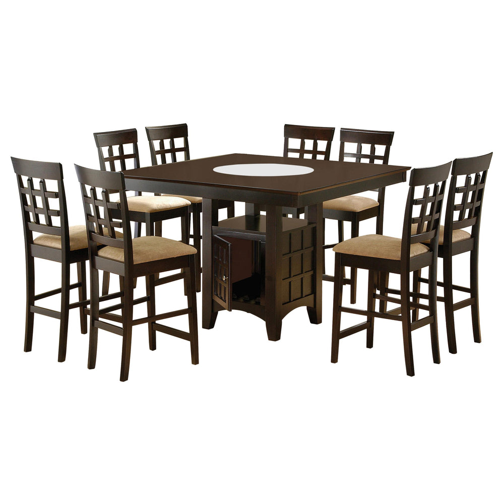 Coaster Furniture 100438-S9 Gabriel 9-Piece Square Counter Height Dining Set Cappuccino
