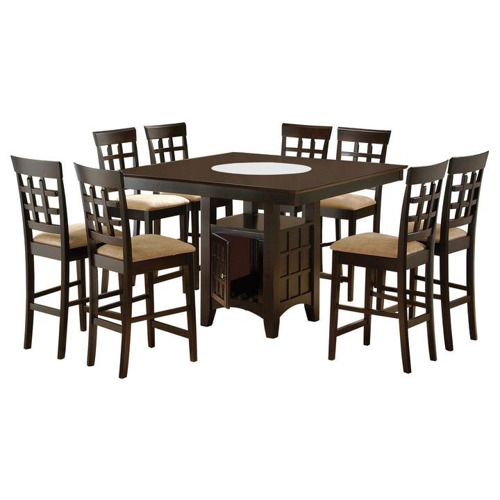 Coaster Furniture 100438-S9 Gabriel 9-Piece Square Counter Height Dining Set Cappuccino
