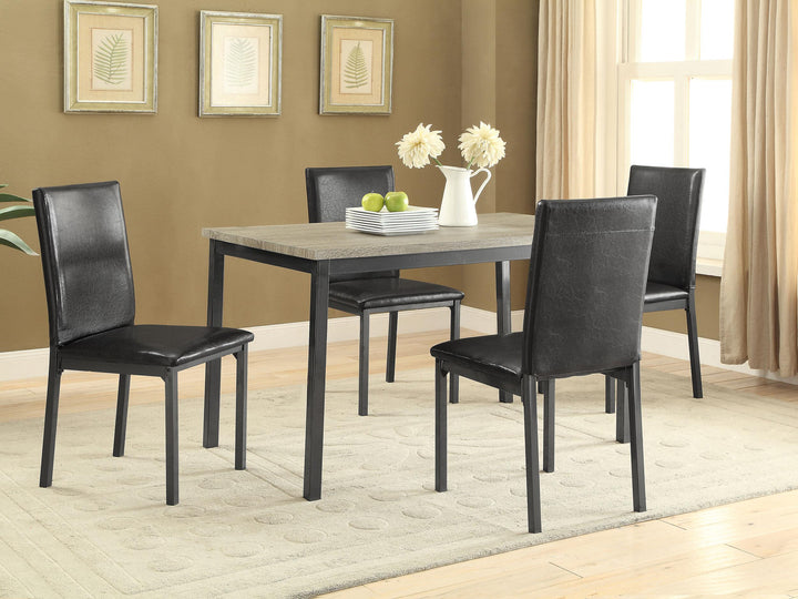 coaster-furniture-100611-s5-garza-5-piece-rectangular-dining-table-set-black