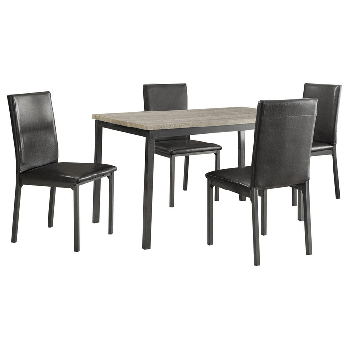 coaster-furniture-100611-s5-garza-5-piece-rectangular-dining-table-set-black