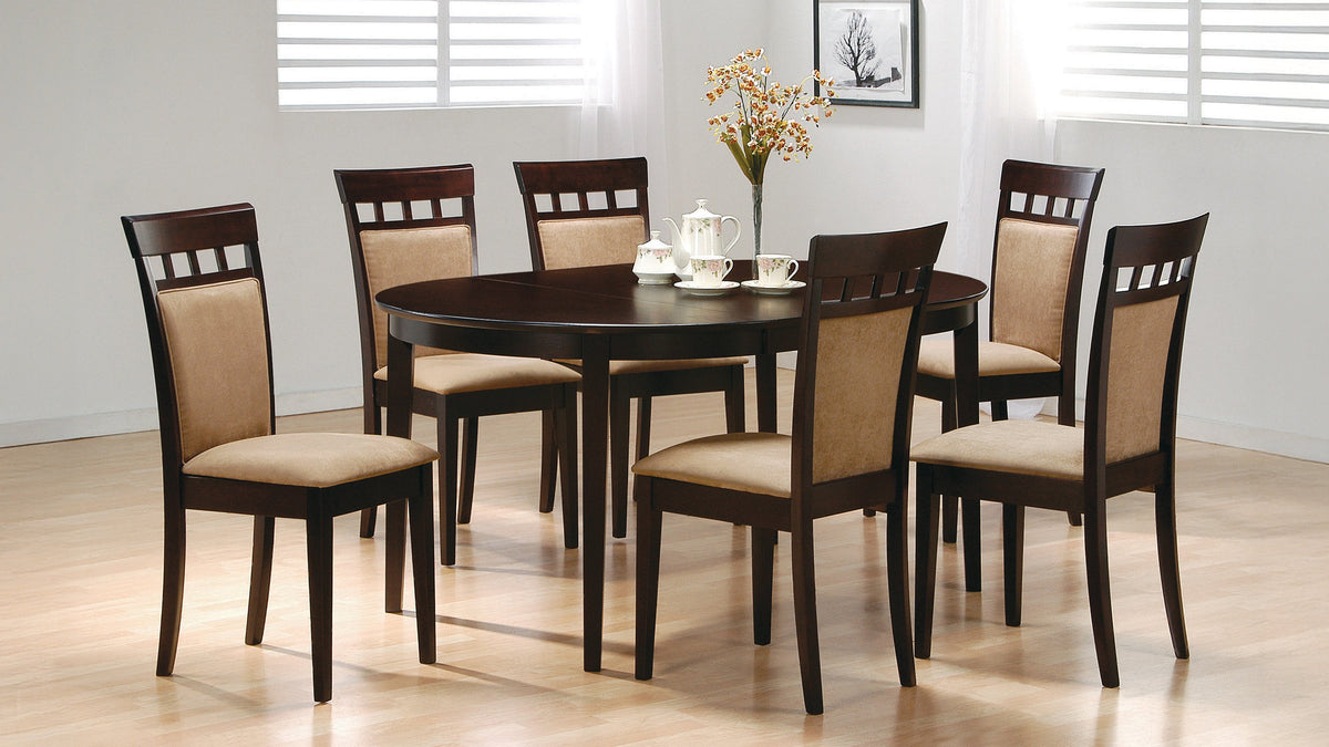 Gabriel - 7 Piece Extension Leaf Dining Table Set - Dark Brown