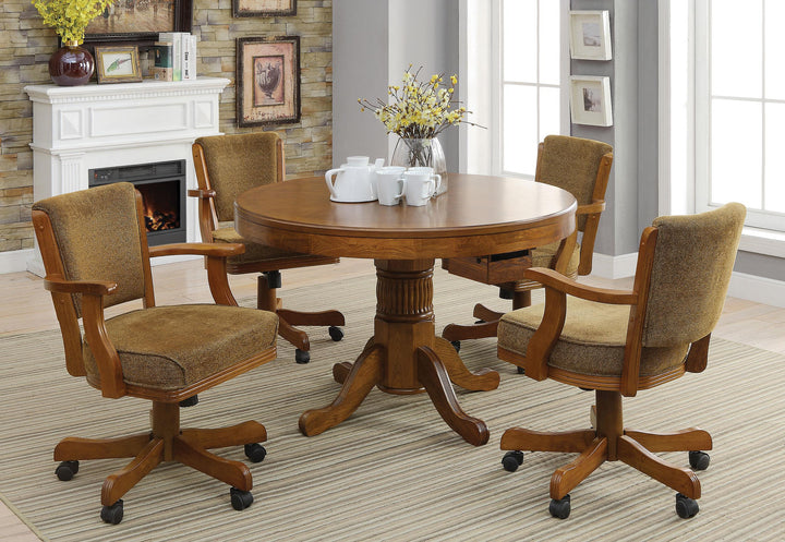 coaster-furniture-100951-s5-mitchell-5-piece-3-in-1-dining-and-game-table-set-amber