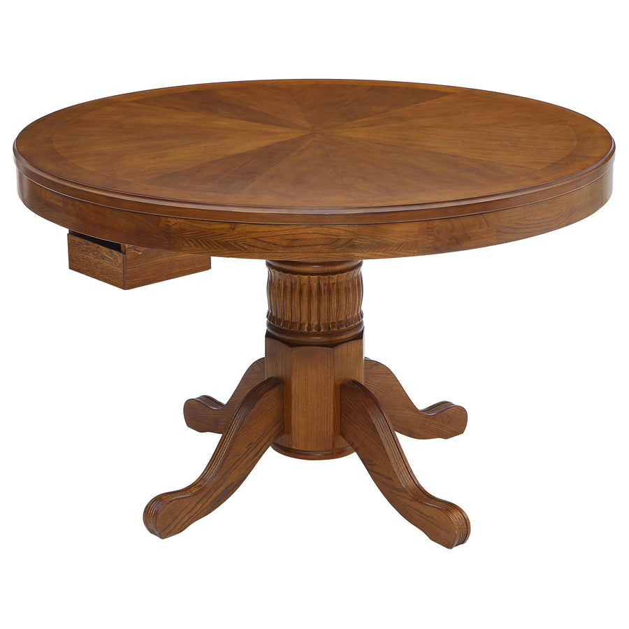 Coaster Furniture 100951 Mitchell Round Dining and Billiard Poker Game Table Amber