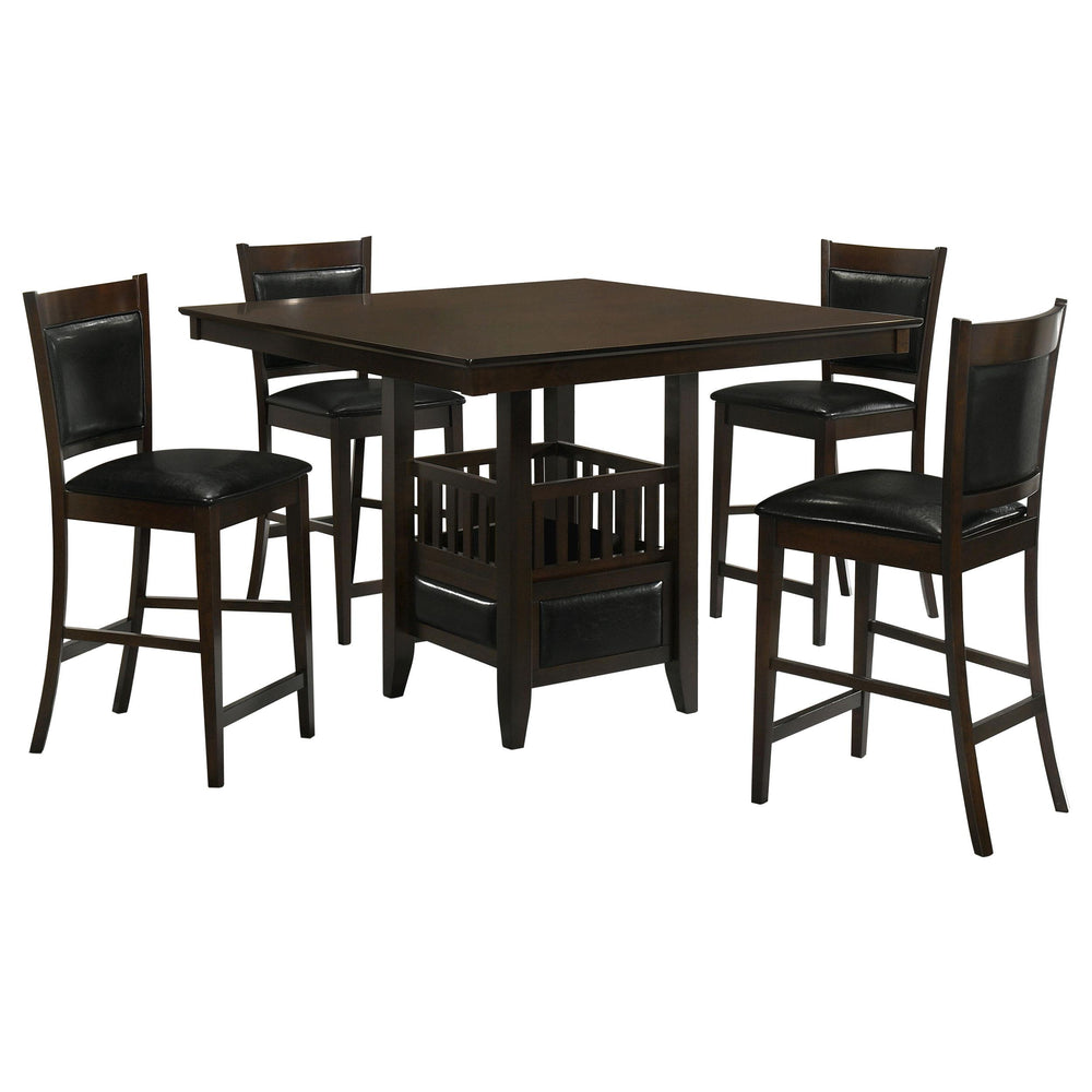 Coaster Furniture 100958-S5 Jaden 5-Piece Square Counter Height Dining Set Espresso