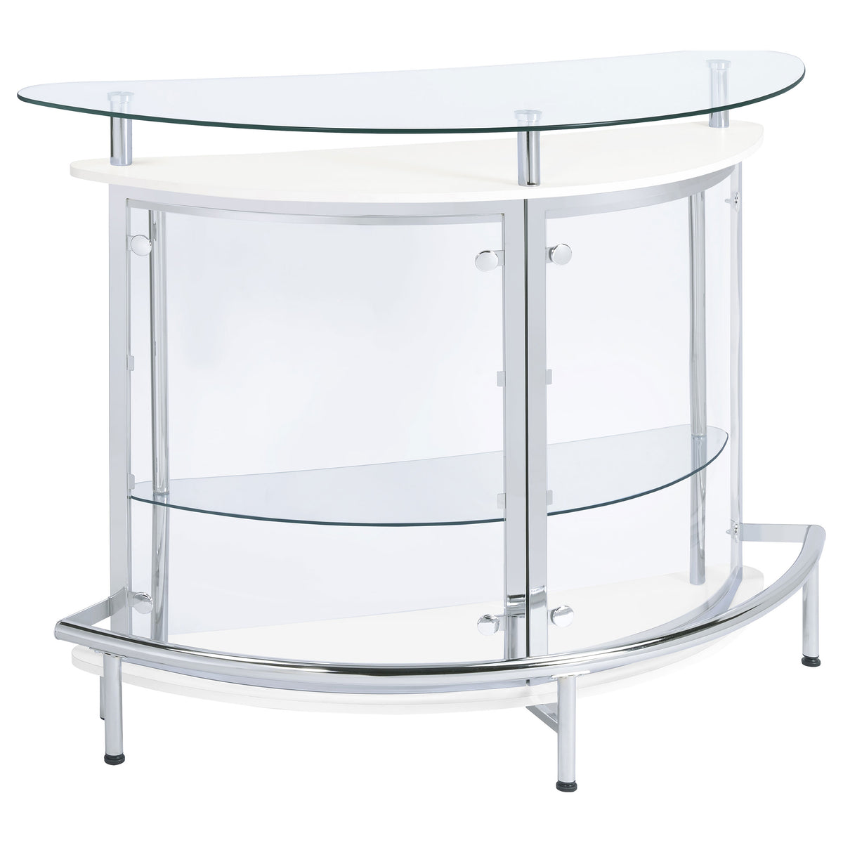 Amarillo - Freestanding Glass Top Home Bar Wine Cabinet - White
