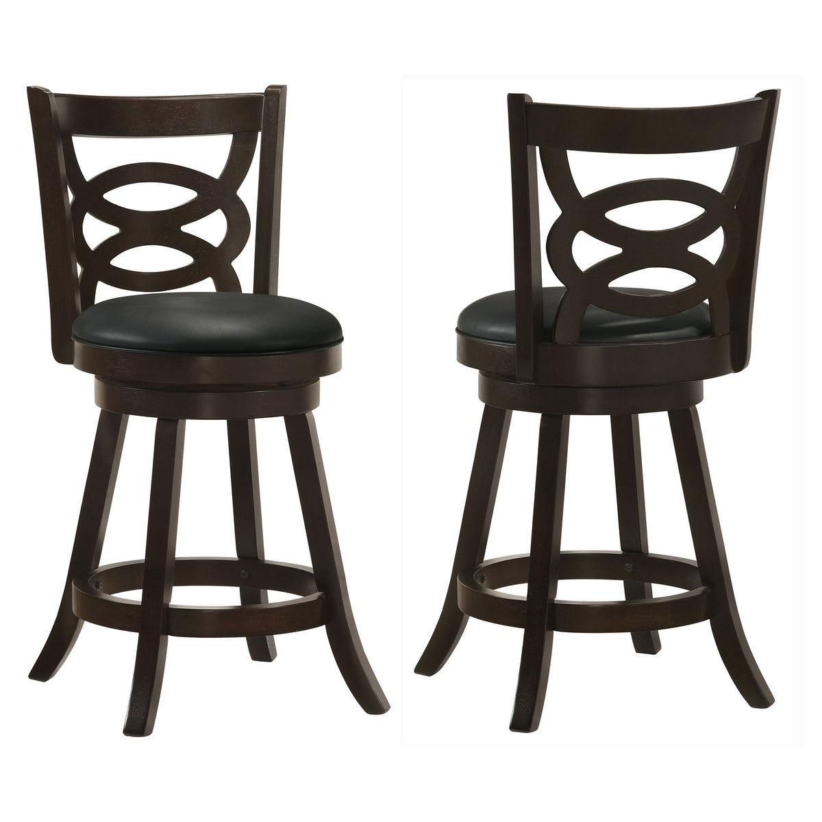 Calecita - Wood Swivel Counter Stool (Set of 2) - Cappuccino