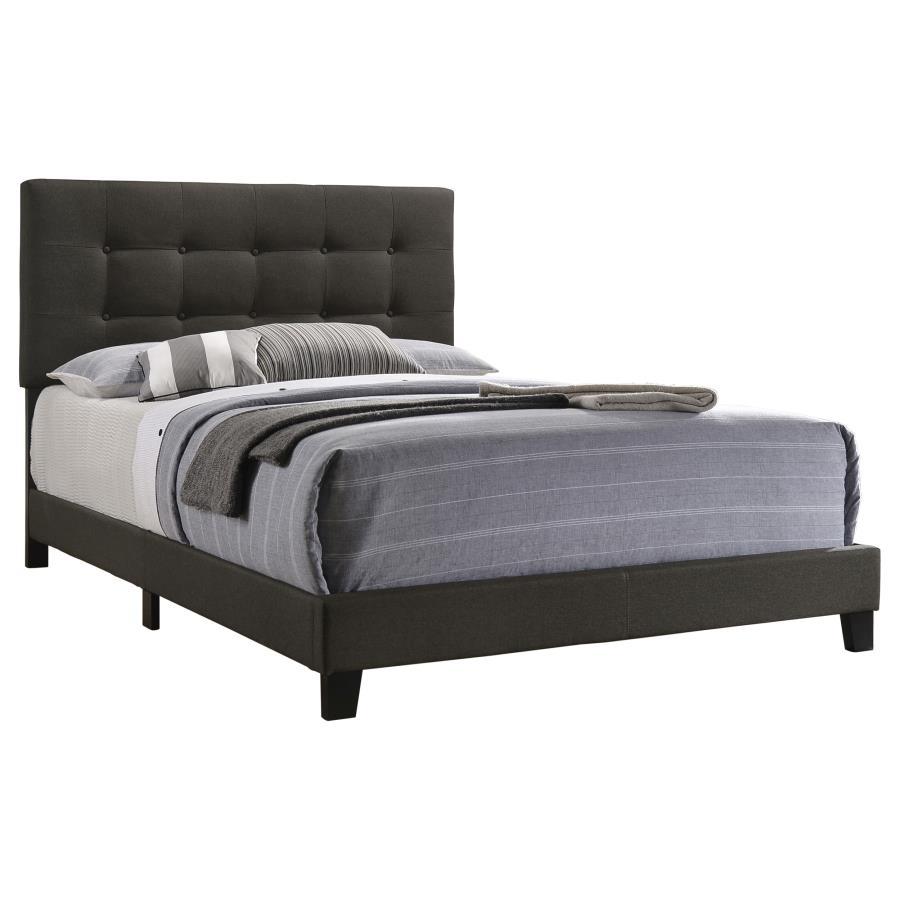 Mapes - Upholstered Full Panel Bed - Charcoal