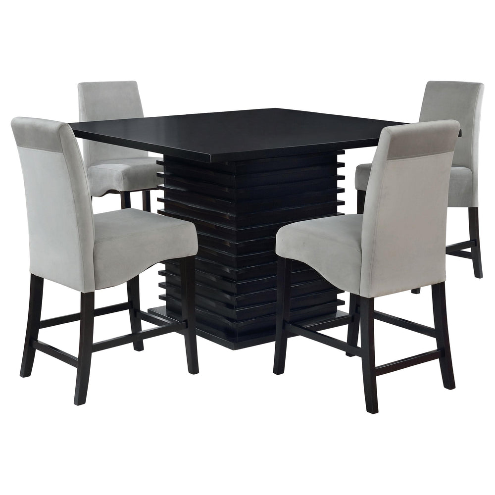 Coaster Furniture 102068-S5 Stanton 5-Piece Square Counter Height Dining Table Set Grey