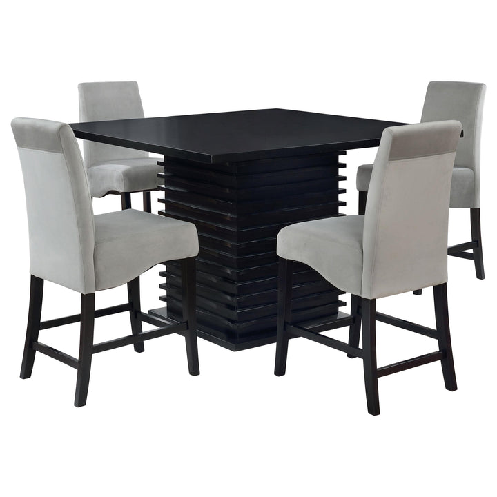 Coaster Furniture 102068-S5 Stanton 5-Piece Square Counter Height Dining Table Set Grey
