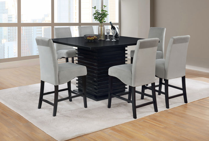 Stanton - 7 Piece Square Counter Height Dining Table Set - Gray