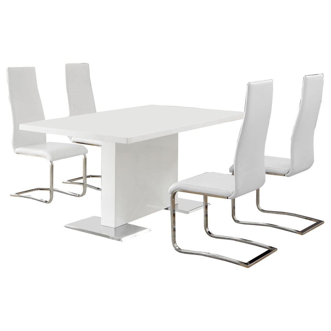 coaster-furniture-102310-s5w-anges-5-piece-dining-table-set-white-high-gloss-and-white
