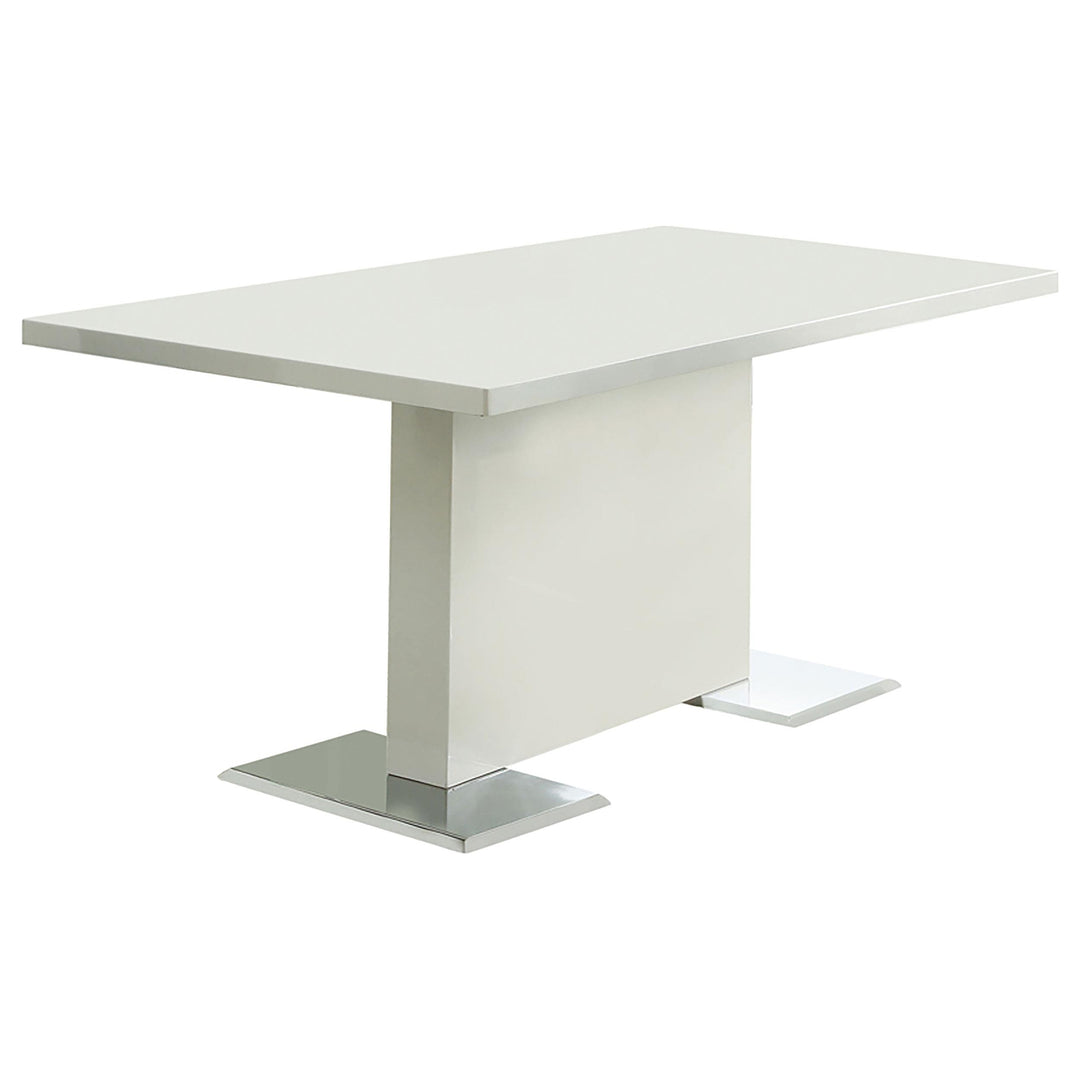 Coaster Furniture 102310 Anges Rectangular 63-inch Dining Table White High Gloss