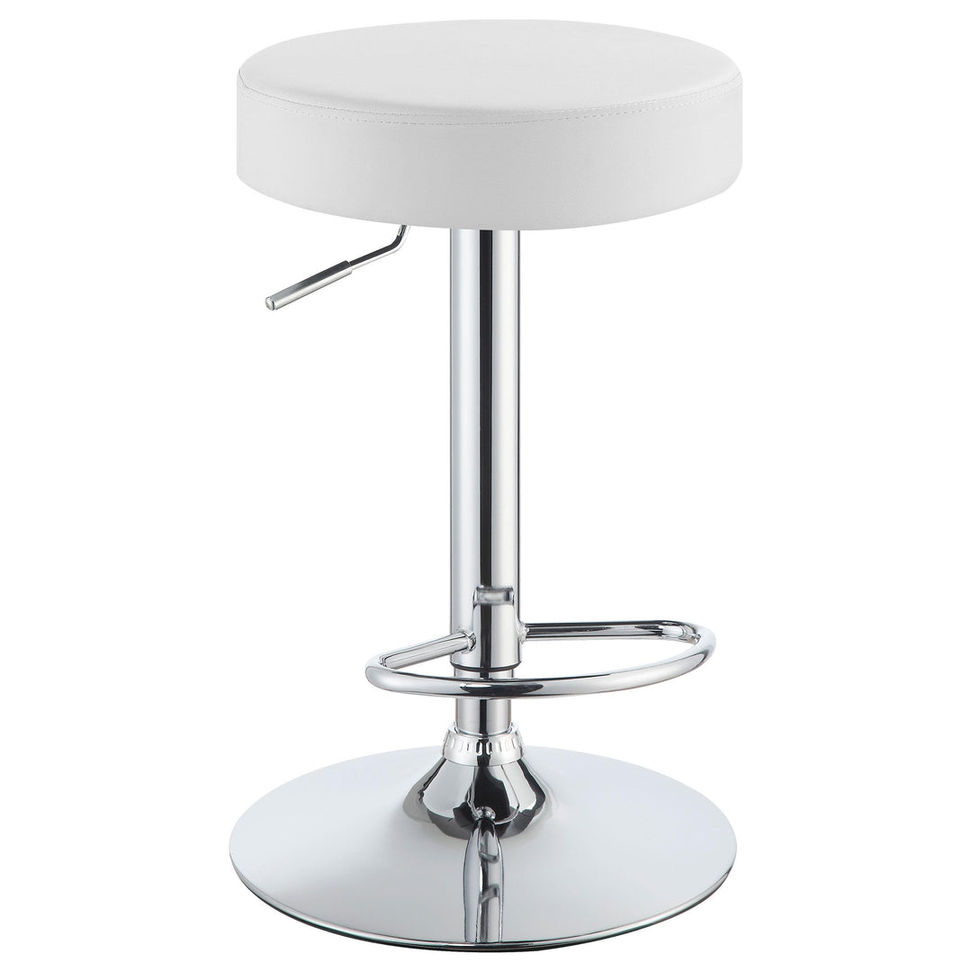Coaster Furniture 102550 Ramses Adjustable Backless Bar Stool Chrome and White