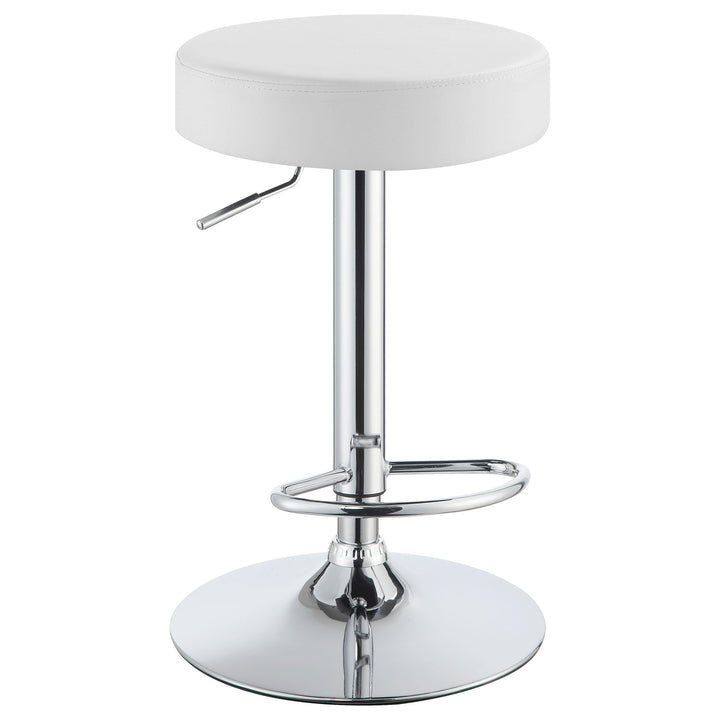 Coaster Furniture 102550 Ramses Adjustable Backless Bar Stool Chrome and White