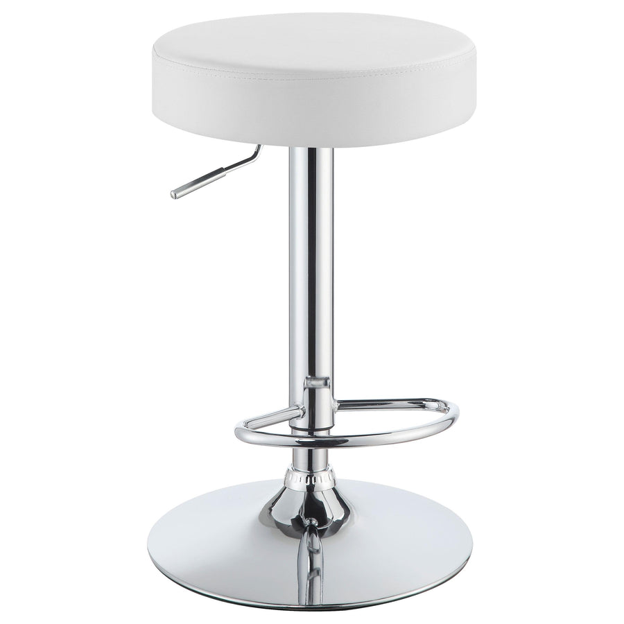 Coaster Furniture 102550 Ramses Adjustable Backless Bar Stool Chrome and White
