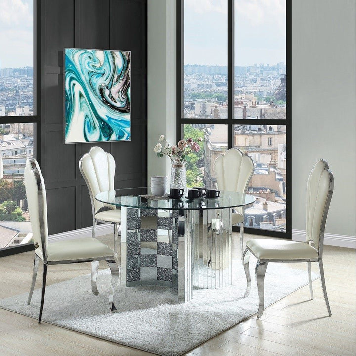 Cyrene - Synthetic Leather Side Chair Set of 2) - Beige