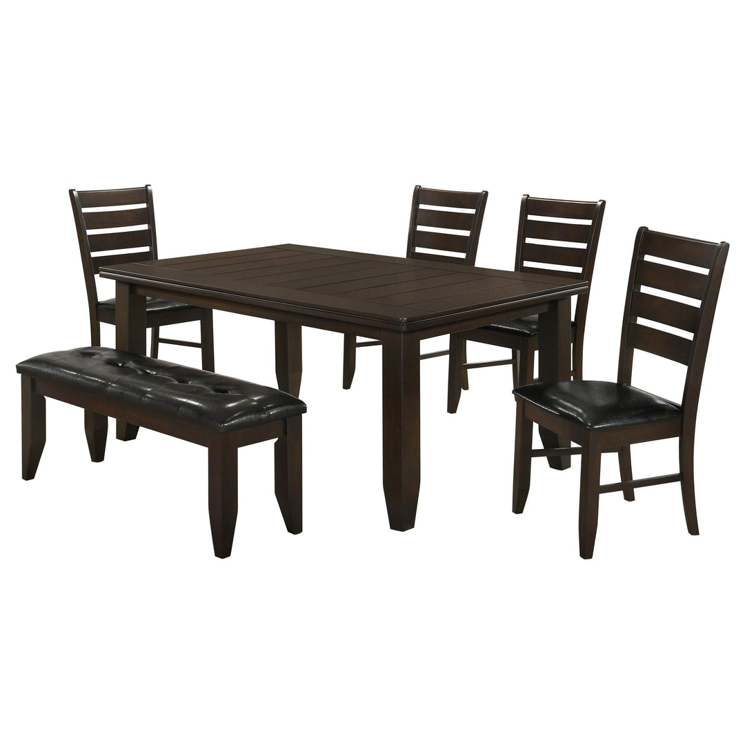 coaster-furniture-102721-s6-dalila-6-piece-rectangular-dining-table-set-cappuccino