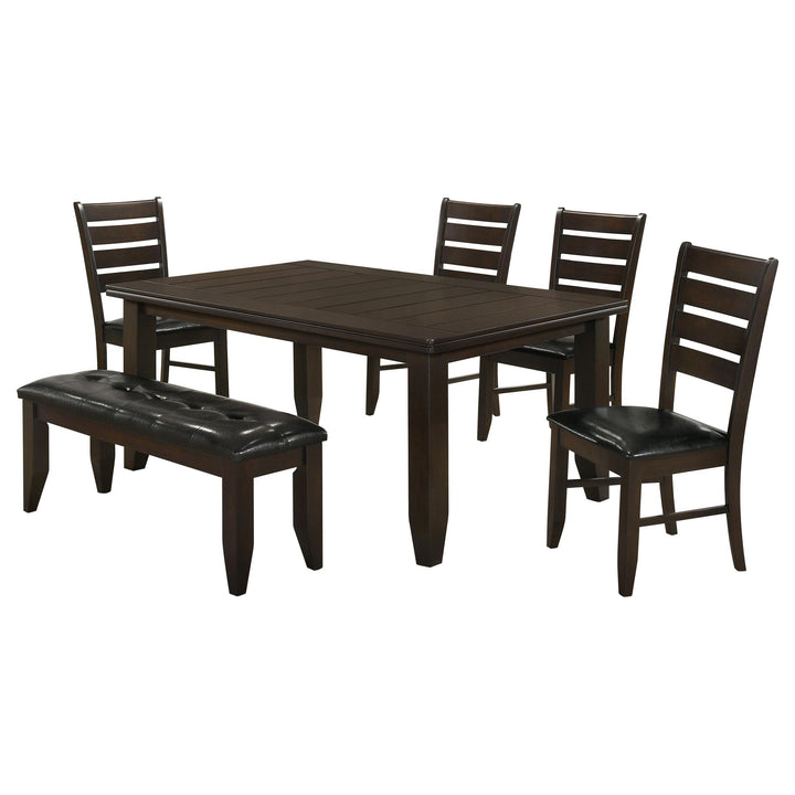 coaster-furniture-102721-s6-dalila-6-piece-rectangular-dining-table-set-cappuccino