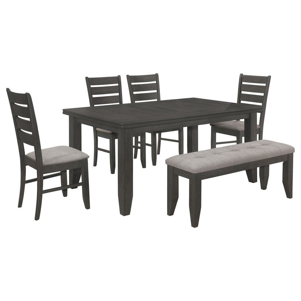 coaster-furniture-102721gry-s6-dalila-6-piece-rectangular-dining-table-set-dark-grey
