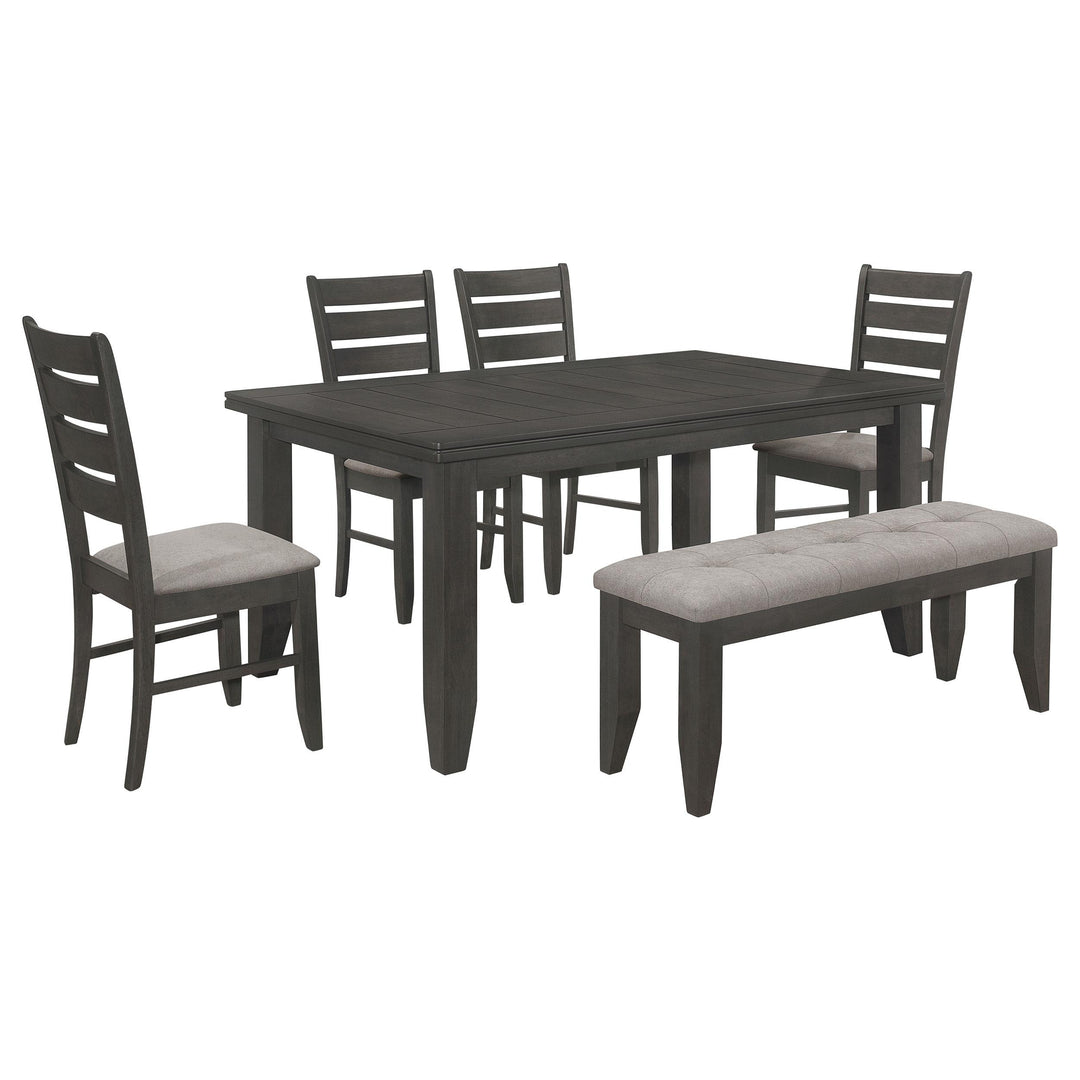 coaster-furniture-102721gry-s6-dalila-6-piece-rectangular-dining-table-set-dark-grey