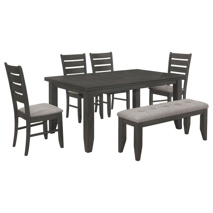 coaster-furniture-102721gry-s6-dalila-6-piece-rectangular-dining-table-set-dark-grey