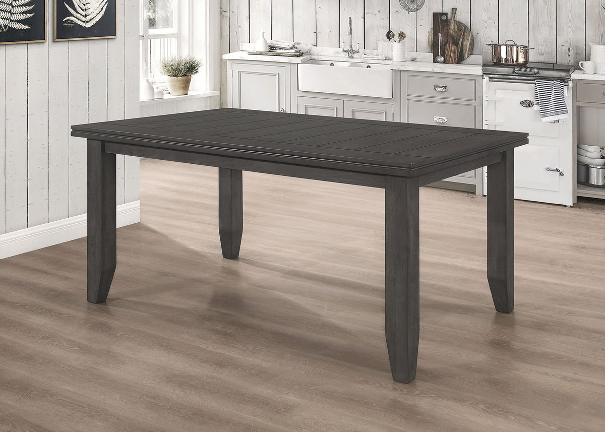 Dalila - Rectangular Wood Dining Table - Dark Gray