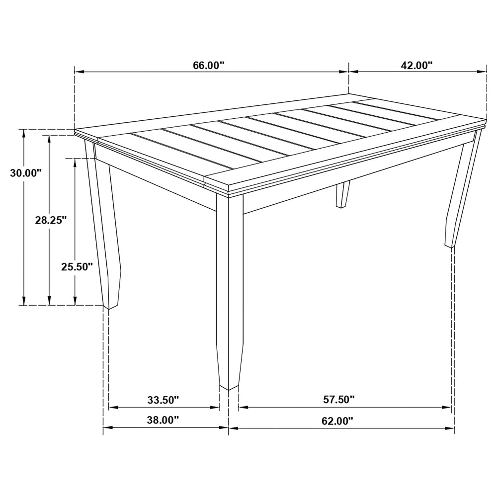Dalila - Rectangular Wood Dining Table - Dark Gray