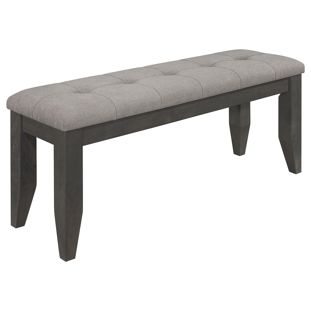 Coaster Furniture 102723GRY Dalila Fabric Upholstered Wood Dining Bench Dark Grey