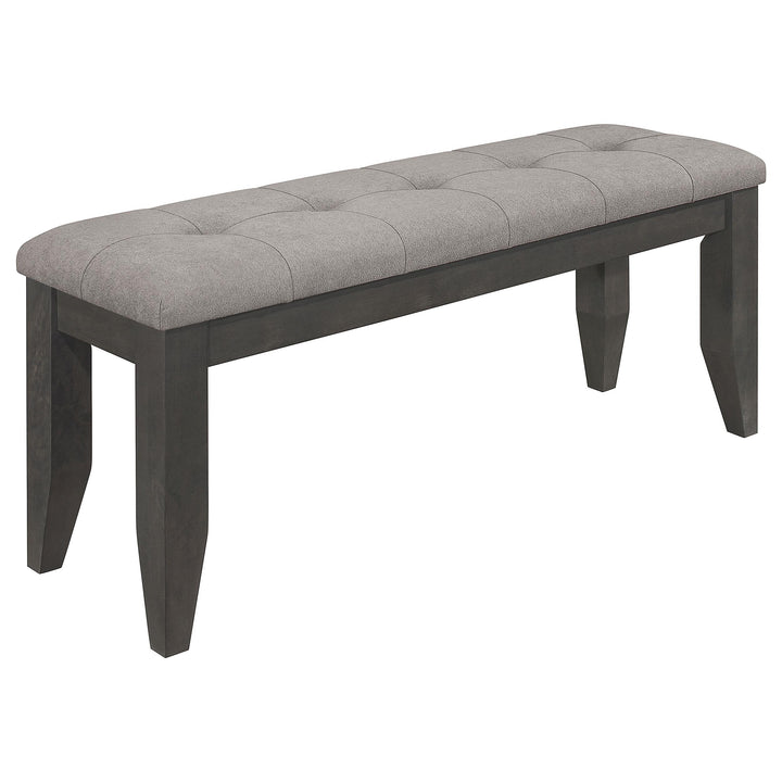 Coaster Furniture 102723GRY Dalila Fabric Upholstered Wood Dining Bench Dark Grey