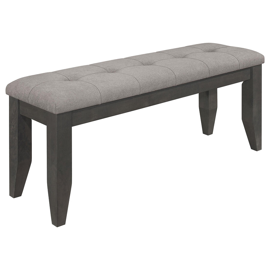 Coaster Furniture 102723GRY Dalila Fabric Upholstered Wood Dining Bench Dark Grey