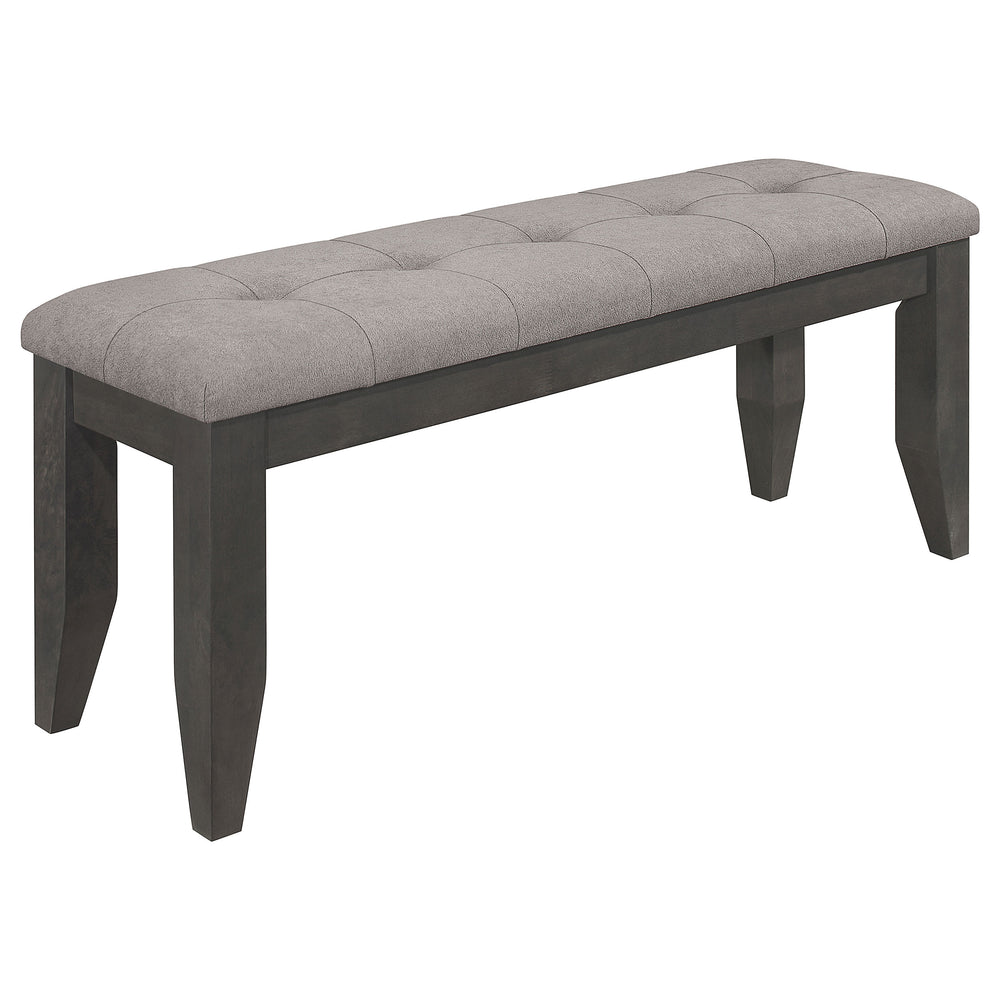Dalila - Fabric Upholstered Wood Dining Bench - Dark Gray