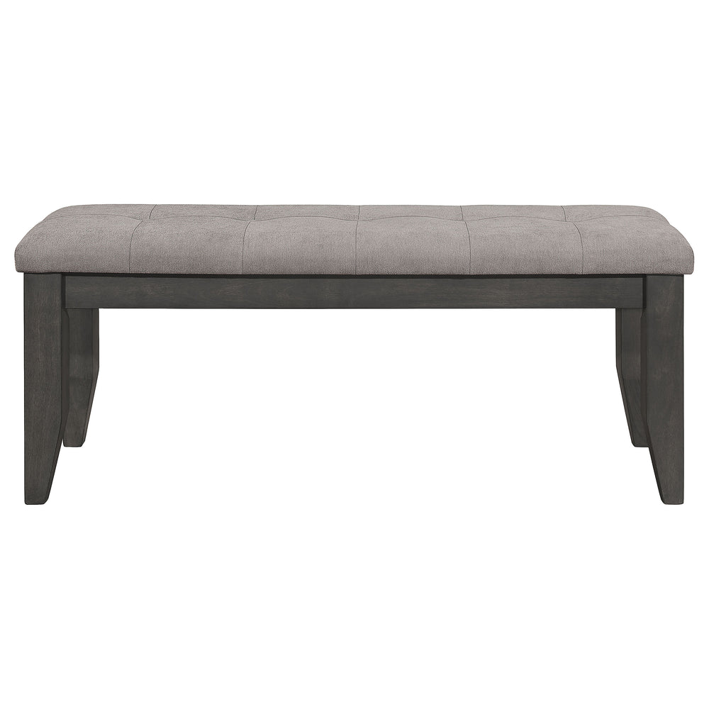 Dalila - Fabric Upholstered Wood Dining Bench - Dark Gray