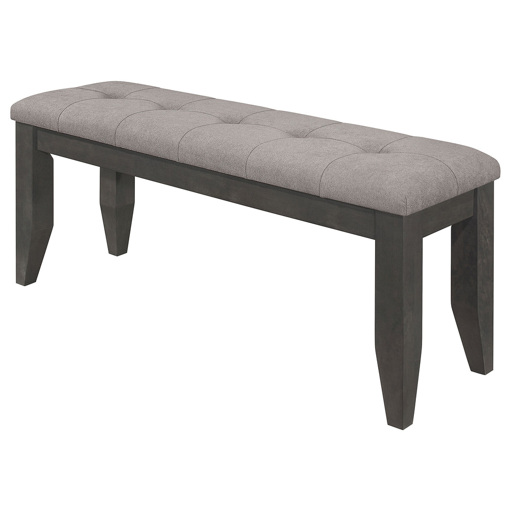 Dalila - Fabric Upholstered Wood Dining Bench - Dark Gray