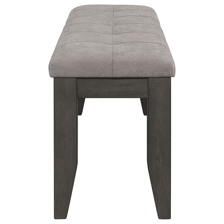 Dalila - Fabric Upholstered Wood Dining Bench - Dark Gray